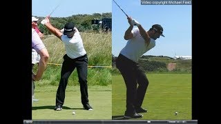 Jon Rahm golf swing  Long Iron faceon amp downtheline July 2017 [upl. by Lauraine]