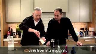 aerolatte  milk frother makes three layer caffè latte macchiato [upl. by Ahtiuqal]