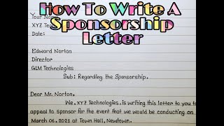 How To Write A Sponsorship Letter in English [upl. by Streeto748]