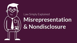 Misrepresentation and Nondisclosure  Contracts  Defenses amp Excuses [upl. by Ikin64]