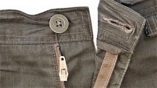 How to fix broken zipper in trousers [upl. by Aneerhs]