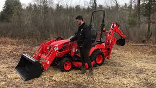 Kioti CS2220 HST Tractor Loader Backhoe Mid Mower  Full Walkthru [upl. by Marrilee]