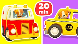 Helper Cars  A fire truck an ambulance amp toy trucks for kids Cartoons full episodes [upl. by Aidole183]