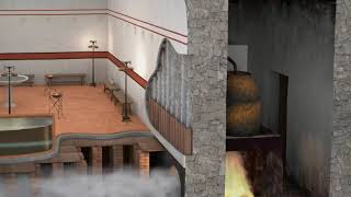 Virtual reality of the Port Thermal Baths hypocaust Roman Forum District [upl. by Aniratac]