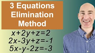 Solving Systems of 3 Equations Elimination [upl. by Malilliw434]