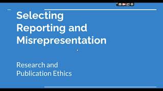 Selective Reporting and Misrepresentation of data Research and Publication ethics Phd coursework [upl. by Eshman]