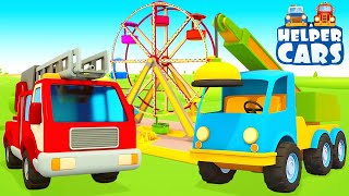 Helper Cars and Trucks for kids  Cartoons for kids full episodes  A fire truck for kids [upl. by Glen]