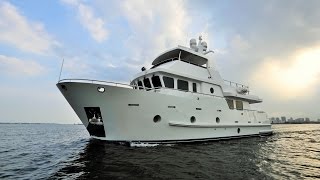 Bering 65 Serge  Steel expedition trawler yacht underway [upl. by Arin]