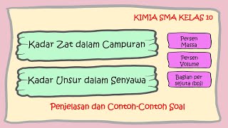 KADAR ZAT DALAM CAMPURAN DAN KADAR UNSUR DALAM SENYAWA  KIMIA SMA KELAS 10 [upl. by Strephon]